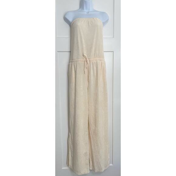 Beyond Yoga Tropez‎ Jumpsuit Women's Size LRG Cream Strapless Top - Picture 1 of 11